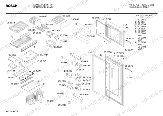 Взрыв-схема холодильника Bosch KSU3975GB - Схема узла 02