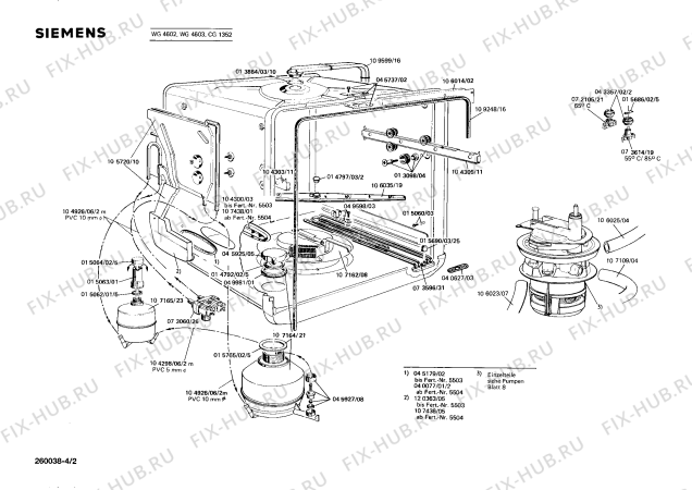 Схема №2 WG4601 LADY 460 с изображением Панель для электропосудомоечной машины Siemens 00106800