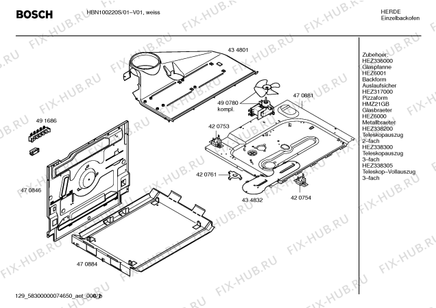 Схема №2 HBN100220S с изображением Кольцевой тэн для духового шкафа Bosch 00434707
