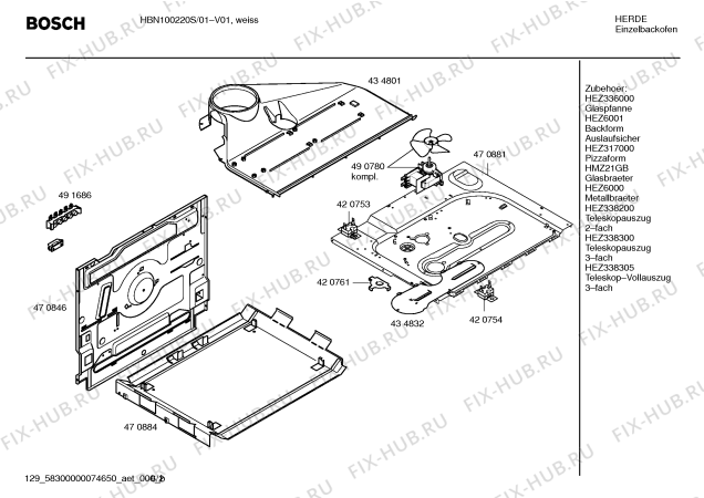 Схема №2 HBN100220S с изображением Панель управления для духового шкафа Bosch 00438519