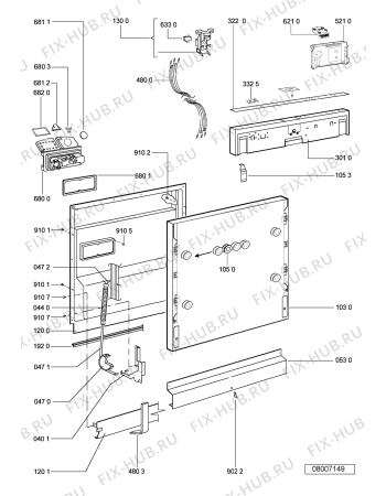 Схема №1 WC 130 с изображением Панель для посудомоечной машины Whirlpool 480140101314