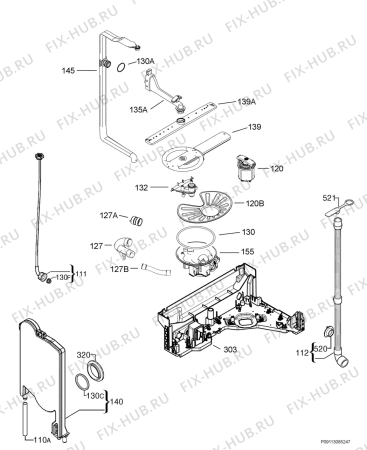 Взрыв-схема посудомоечной машины Electrolux ESL64602R - Схема узла Hydraulic System 272