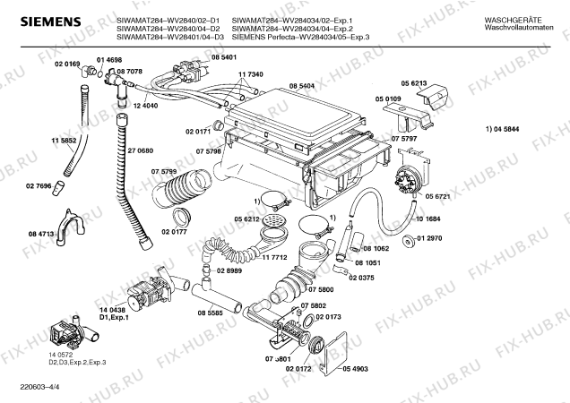 Взрыв-схема стиральной машины Siemens WV28401 SIWAMAT PLUS 284 - Схема узла 04