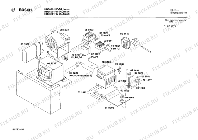 Взрыв-схема плиты (духовки) Bosch HBE6901 - Схема узла 04