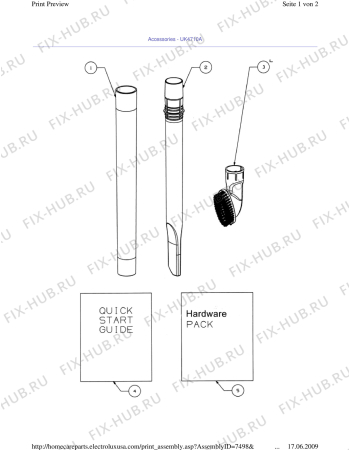 Взрыв-схема пылесоса Electrolux Z4710A - Схема узла Accessories