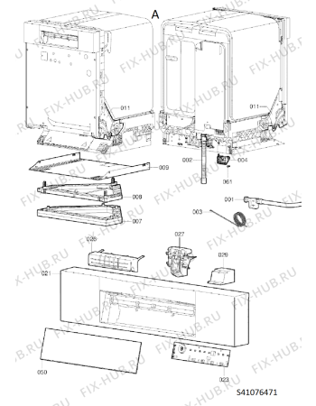 Схема №2 GS 6452 WEISS с изображением Обшивка для посудомойки Whirlpool 482000008418