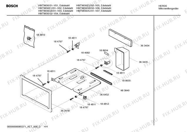 Взрыв-схема посудомоечной машины Bosch HMT9656AU - Схема узла 04
