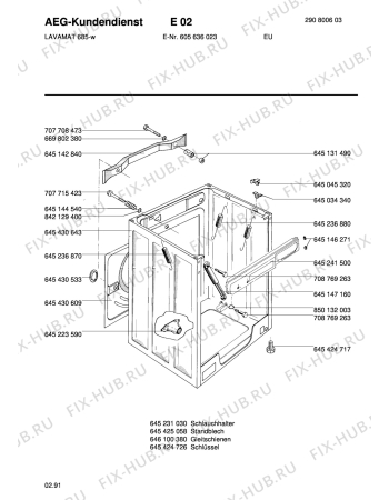 Взрыв-схема стиральной машины Aeg LAV685 W EU - Схема узла Housing 001