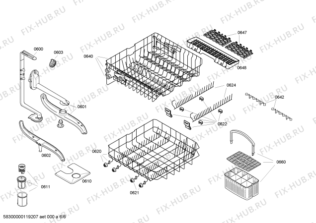 Взрыв-схема посудомоечной машины Bosch SGS55E28EU - Схема узла 06