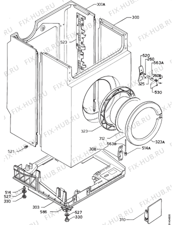 Взрыв-схема стиральной машины Zanussi Z715C - Схема узла Cabinet + armatures