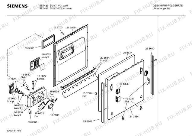 Взрыв-схема посудомоечной машины Siemens SE54261EU - Схема узла 02