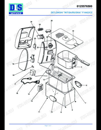 Схема №1 F 14422CZ с изображением Всякое для электрофритюрницы DELONGHI LN1114