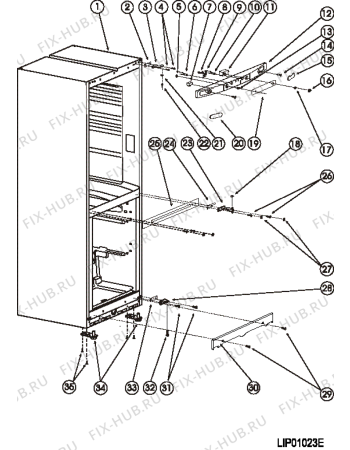 Взрыв-схема холодильника Indesit DF5181X (F093409) - Схема узла