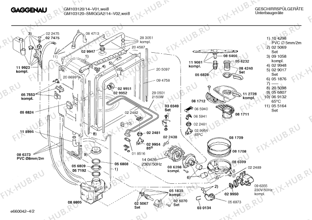 Схема №2 GM103120 с изображением Панель для посудомойки Bosch 00296315