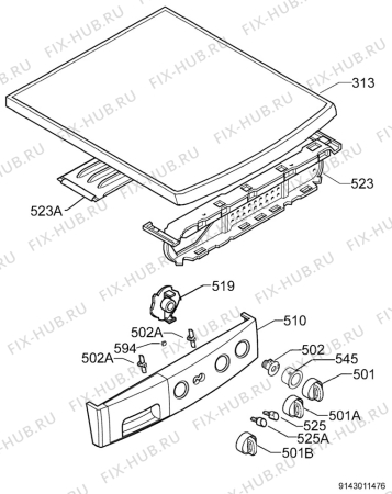 Взрыв-схема стиральной машины Zanussi FA932 - Схема узла Command panel 037