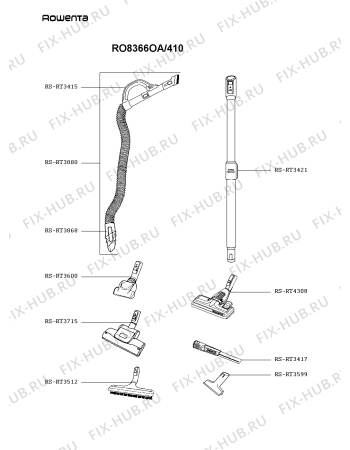 Взрыв-схема пылесоса Rowenta RO8366OA/410 - Схема узла NP005297.9P3
