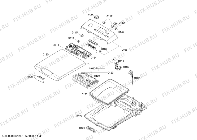 Схема №3 WP13T590 T13.59 с изображением Крышка для стиральной машины Siemens 00477847