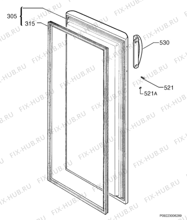 Взрыв-схема холодильника Faure FFU428MW - Схема узла Door 003