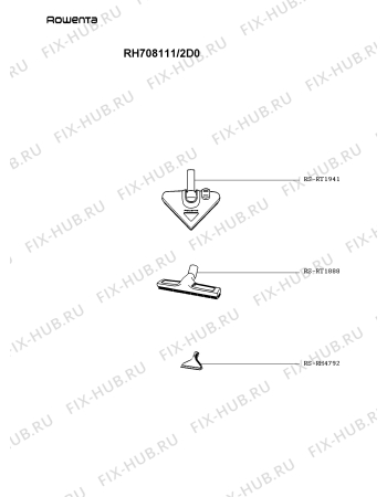 Взрыв-схема пылесоса Rowenta RH708111/2D0 - Схема узла FP002615.1P2