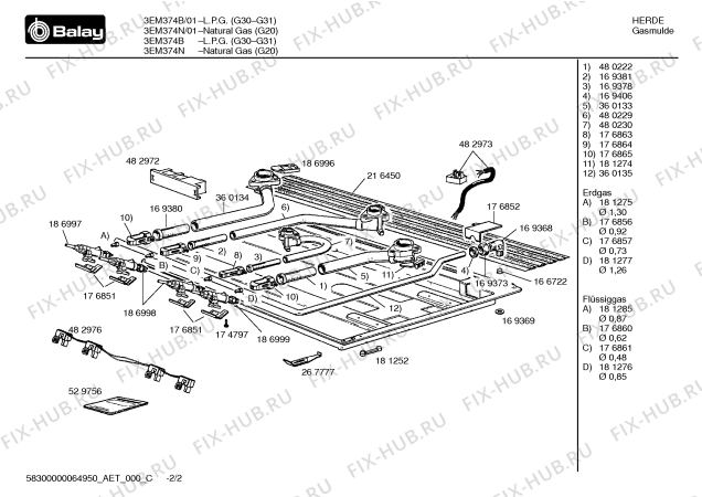 Схема №1 3EM374N 3EM-374N с изображением Крепеж для плиты (духовки) Bosch 00186996