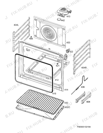 Взрыв-схема плиты (духовки) Aeg BPK546120M - Схема узла Oven