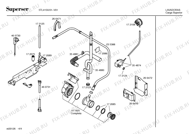 Схема №3 5TL415A, TL415 с изображением Таблица программ для стиральной машины Bosch 00523378