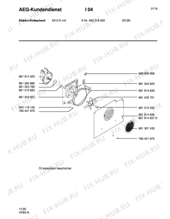 Взрыв-схема плиты (духовки) Aeg 5010E-M - Схема узла Section4