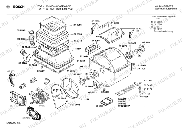 Схема №2 WOH4130FF TOP4130 с изображением Вкладыш в панель для стиралки Bosch 00273280