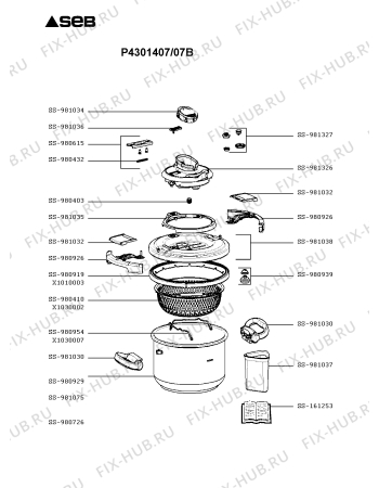 Схема №1 P4301407/07B с изображением Котелка Seb SS-981075