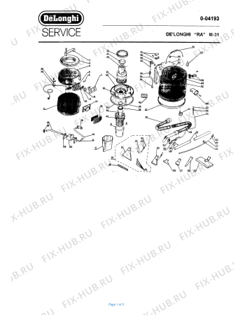 Схема №1 M31E с изображением Всякое для мини-пылесоса DELONGHI VT407230
