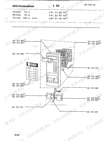 Взрыв-схема микроволновой печи Aeg MICROMAT 155 L W - Схема узла Section2