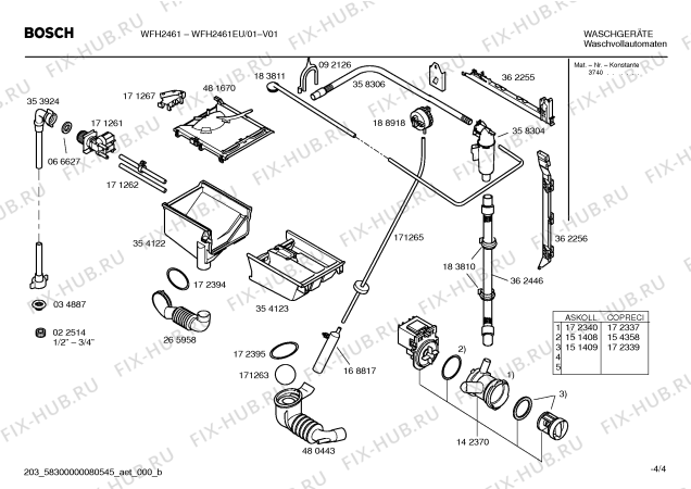 Взрыв-схема стиральной машины Bosch WFH2461EU WFH2461 - Схема узла 04