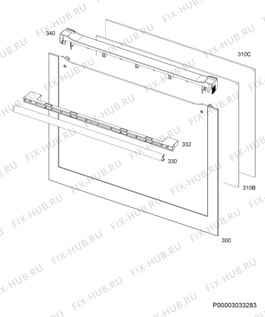 Взрыв-схема плиты (духовки) Aeg Electrolux BE3303071W - Схема узла Door