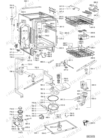 Взрыв-схема посудомоечной машины Whirlpool ADG 7559 - Схема узла
