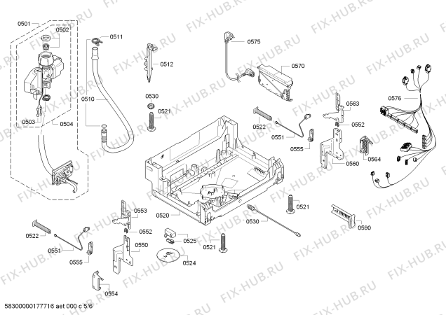 Взрыв-схема посудомоечной машины Bosch SMV58N10EU Active Water Eco - TP3 - Схема узла 05