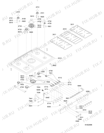 Взрыв-схема плиты (духовки) Ikea 001.822.98 PRO A21 S COOKER IK - Схема узла