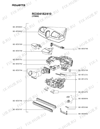 Взрыв-схема пылесоса Rowenta RO304182/410 - Схема узла RP002519.1P3