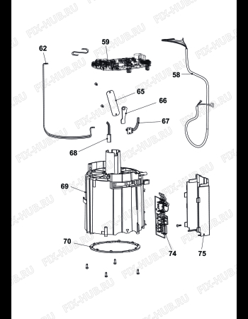 Схема №3 ENV150GY "VERTUOPLUS STANDARD" с изображением Элемент корпуса для электрокофеварки DELONGHI FL362101