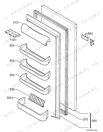 Взрыв-схема холодильника Rex FI241H - Схема узла Door 003