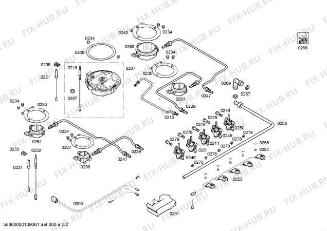 Схема №2 T25S56W0 с изображением Ручка конфорки для плиты (духовки) Bosch 00616111