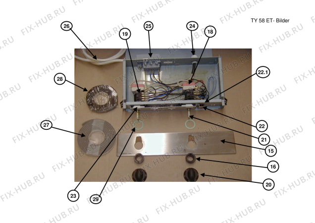 Взрыв-схема плиты (духовки) Electrolux TY58.3SW/SP - Схема узла Internal parts