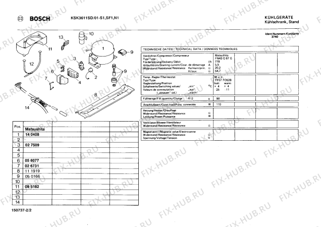 Взрыв-схема холодильника Bosch KSK3611SD - Схема узла 02