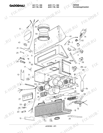 Взрыв-схема вытяжки Gaggenau AH176160CH - Схема узла 05