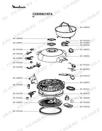 Схема №1 CE855821/87A с изображением Корпусная деталь для электропароварки Moulinex SS-208077