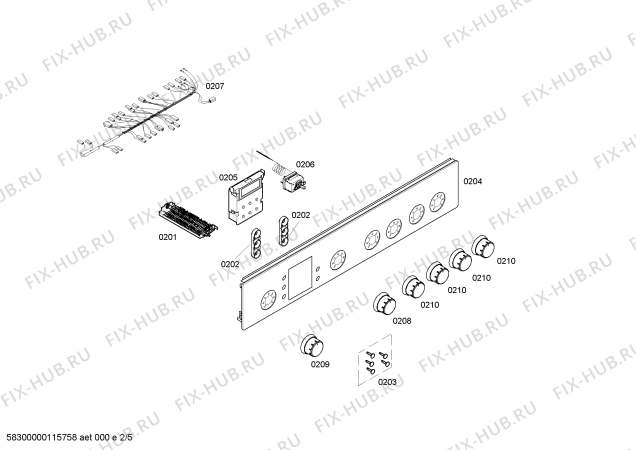 Взрыв-схема плиты (духовки) Bosch HSV745020L - Схема узла 02