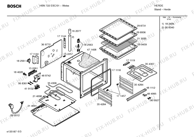 Взрыв-схема плиты (духовки) Bosch HSN722ESC - Схема узла 03