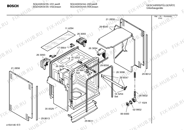 Взрыв-схема посудомоечной машины Bosch SGU43A52 - Схема узла 03