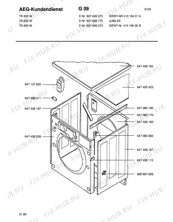 Взрыв-схема стиральной машины Blomberg TK 630-W 916 110 ::: - Схема узла Section1