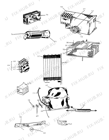 Взрыв-схема плиты (духовки) Acec T1753 - Схема узла Cooling system 017