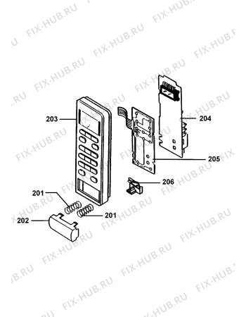 Взрыв-схема микроволновой печи Zanussi ZMB32CT-W - Схема узла Command panel 037